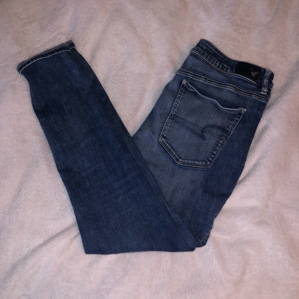 light wash american eagle high rise jeggings